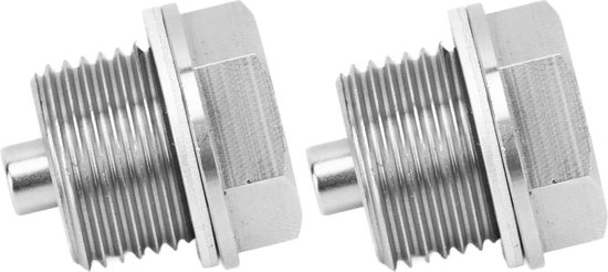 Olieaftapplug RVS met Sluitringen 2 Stuks Magnetisch