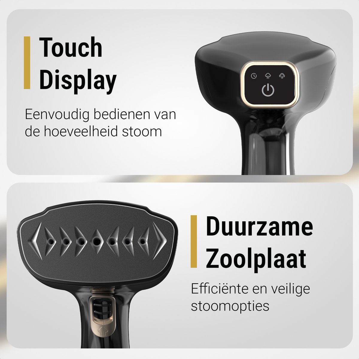PRACTIQ SteamPro 1500W Handstomer 300ml Zwart/Goud