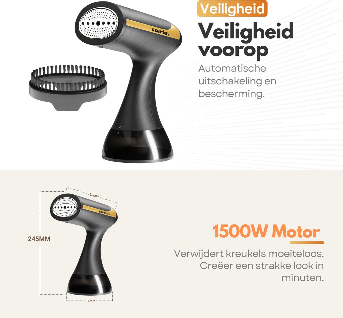 Premium Handstomer 1500W met 300ml Reservoir