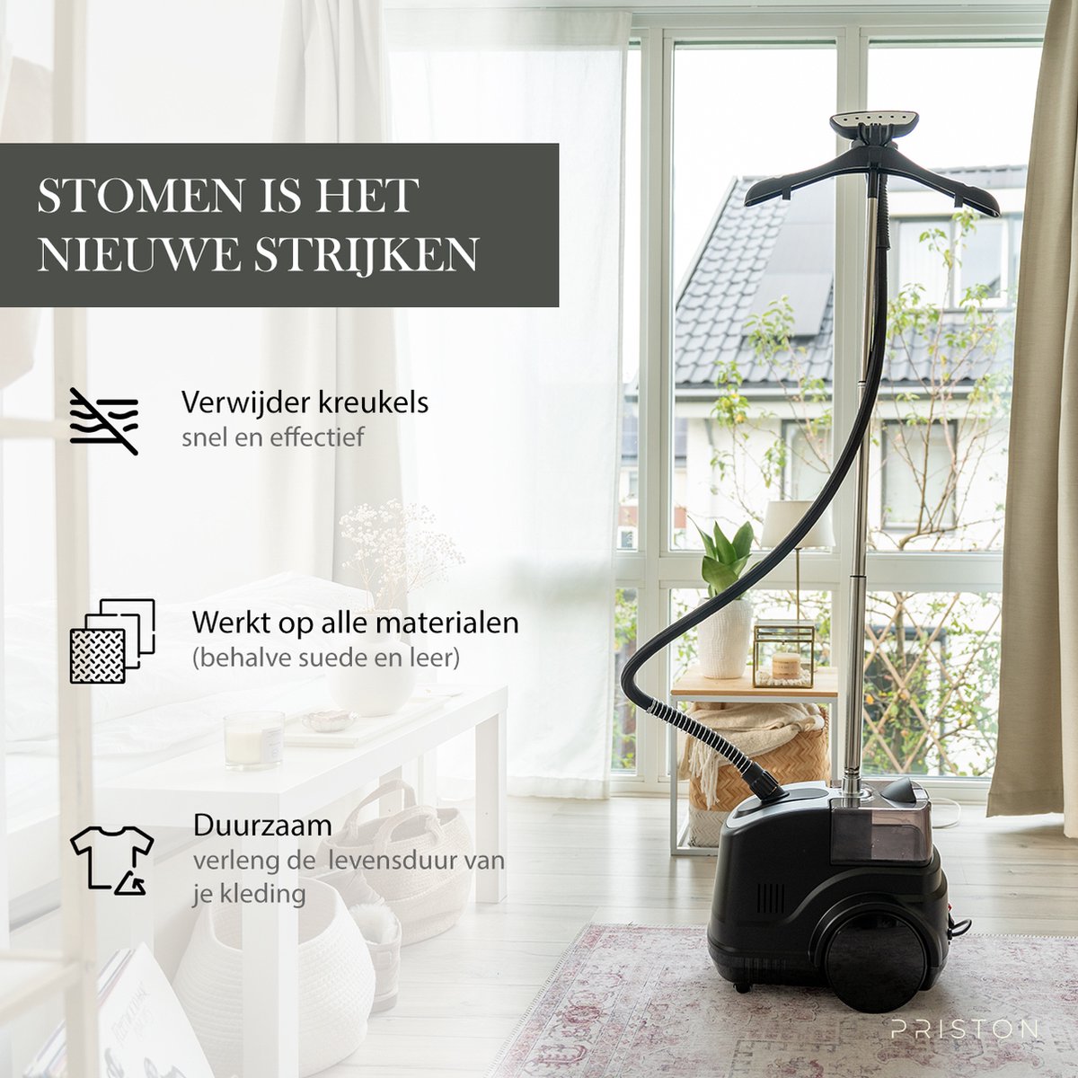 Priston Kledingstomer 2000W 3L Zwart