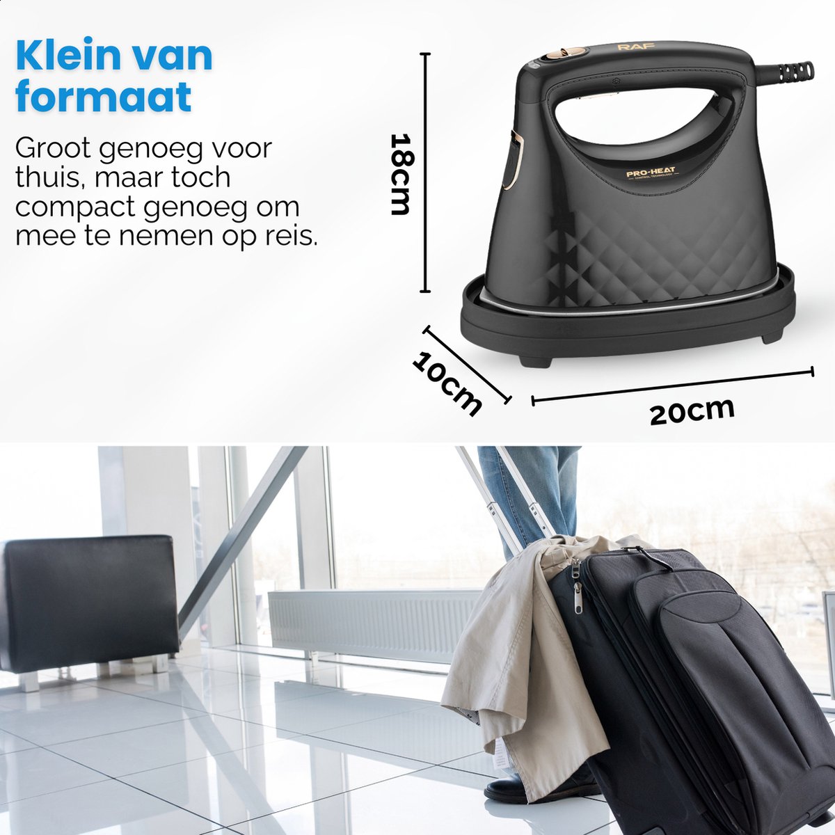 RAF Kledingstomer Keramisch 2100W 100mL Zwart