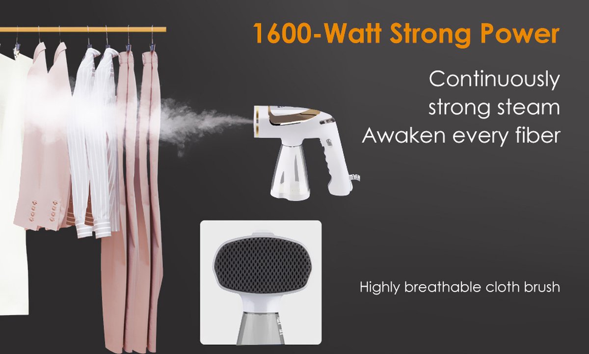 Reis Stoomapparaat 1600W met 3 Instellingen en Waterreservoir 250ml