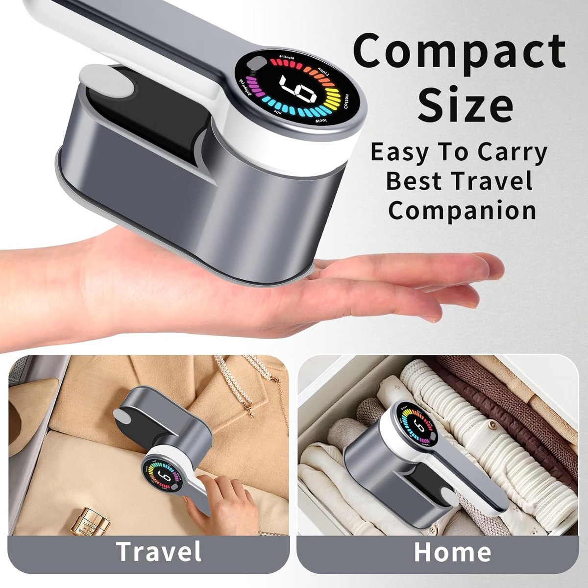 Reis-Stoomreiniger & Strijkijzer 2-in-1 Met LCD-Display - Compact & Lichtgewicht