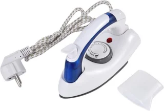 Reisstoomstrijkijzer compact blauw wit
