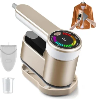 Reisstrijkijzer en kledingstomer 2-in-1 beige