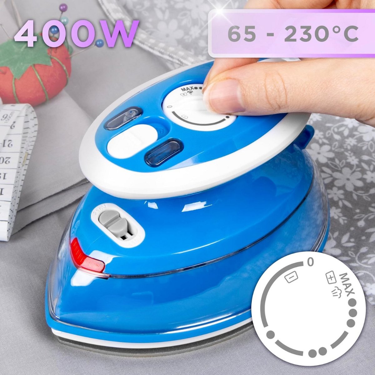 Reisstrijkijzer mini met stoom