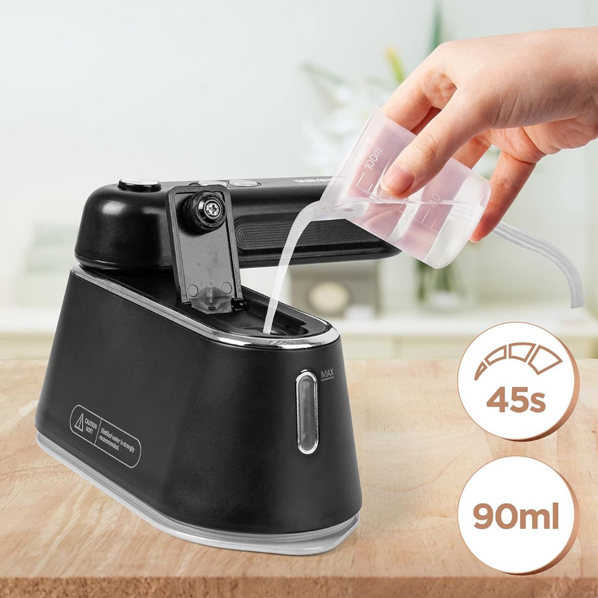 Reisstrijkijzer mini met stoom
