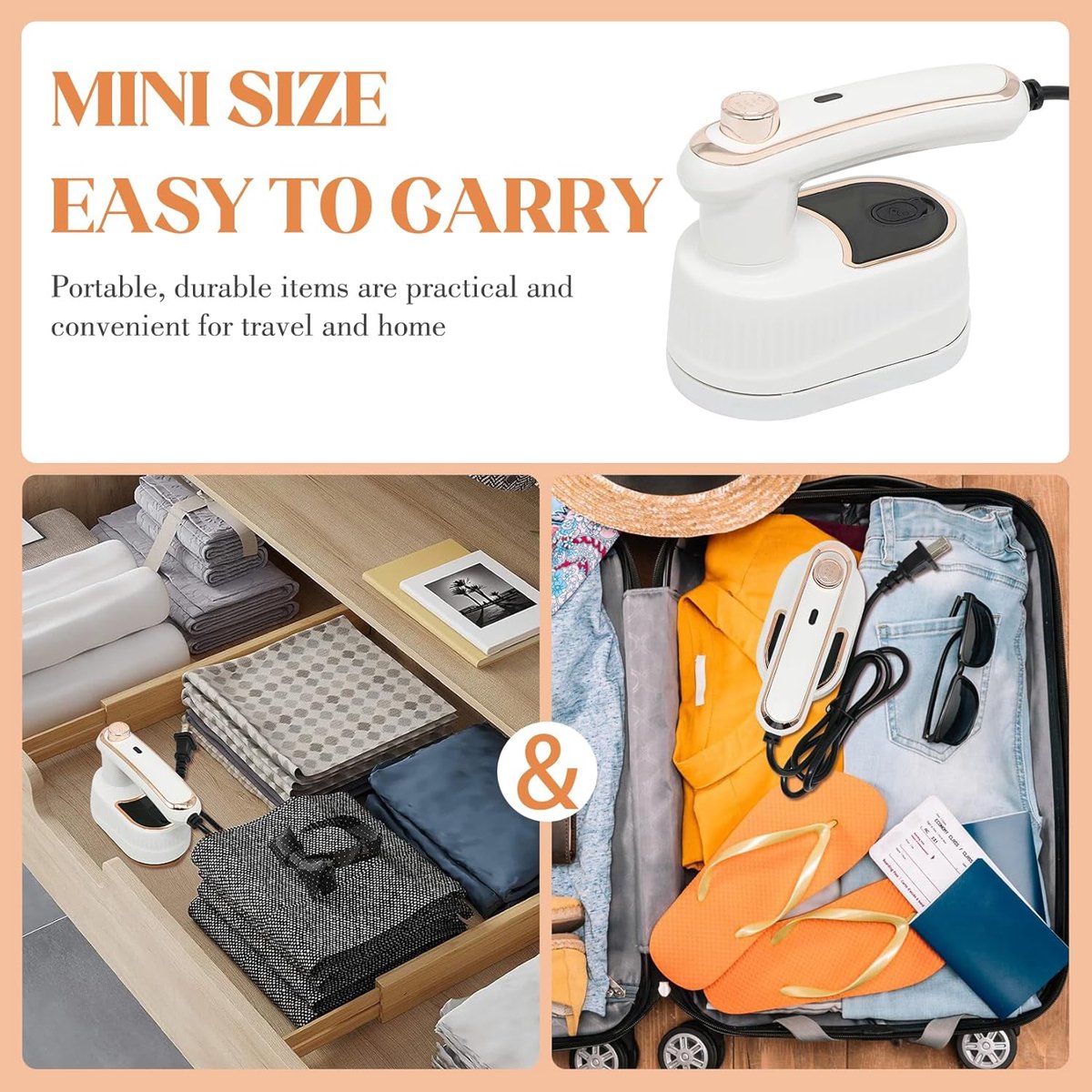 Reisstrijkijzer Mini met Stoom