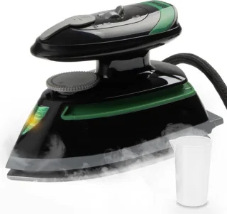Reisstrijkijzer mini stoomstrijkijzer 420 Watt zwart groen