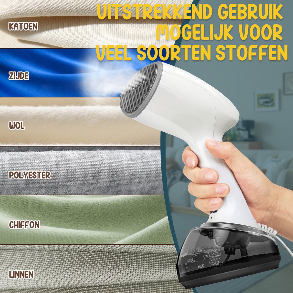 Rolipo Handstomer Kleding 1700W 360ml Wit