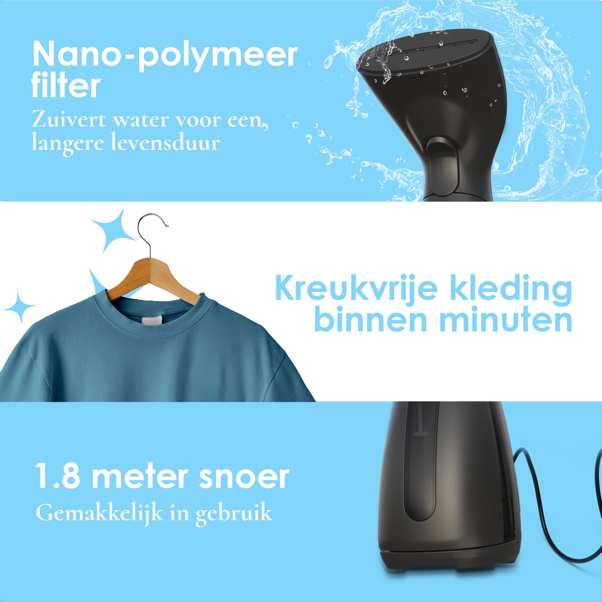 Samako SteamWave Handstomer Zwart