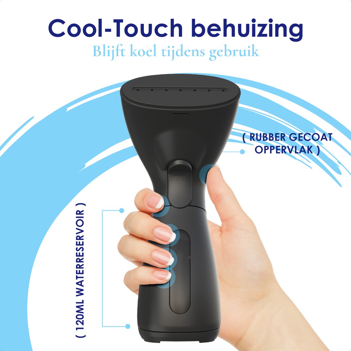 Samako SteamWave Handstomer Zwart