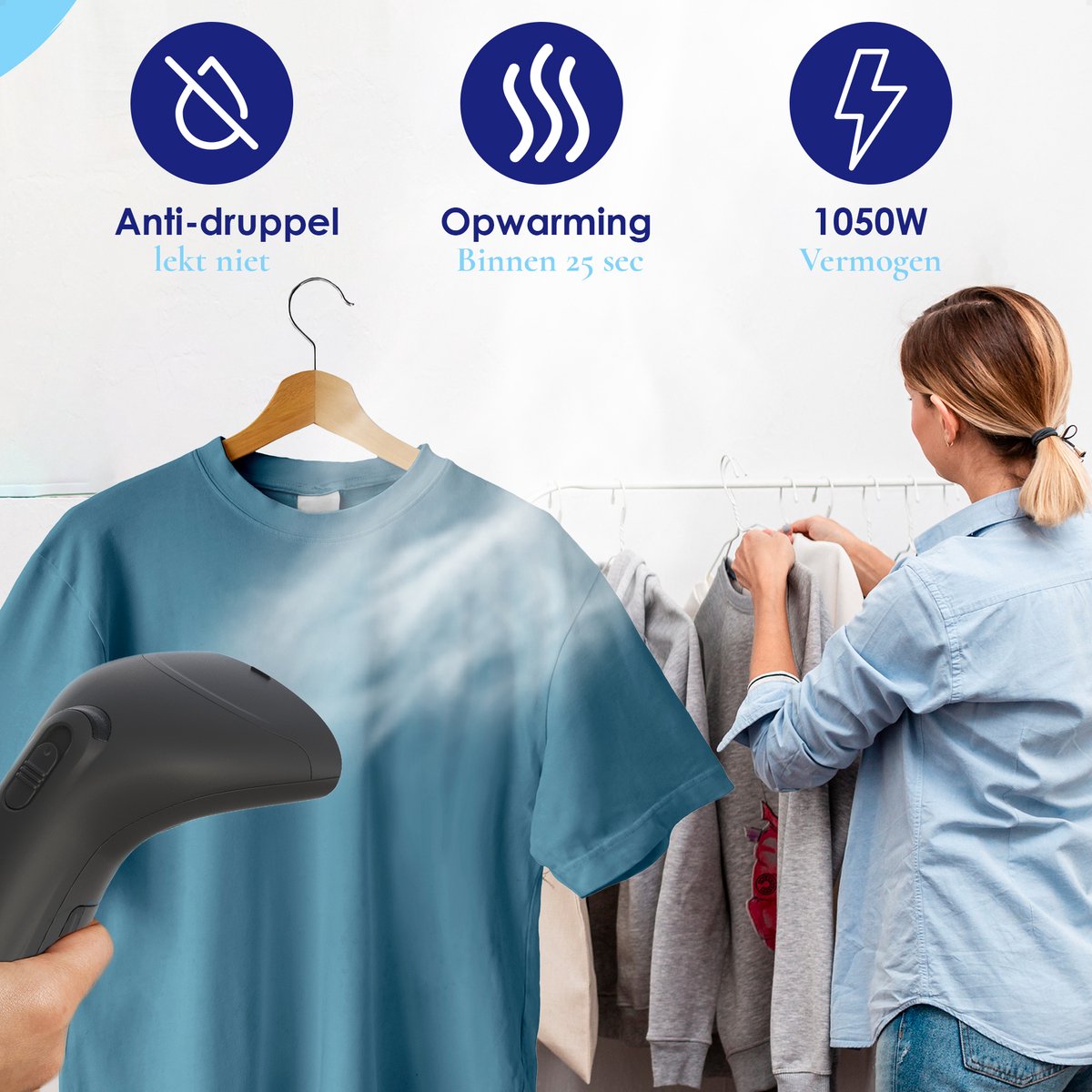 Samako SteamWave Handstomer Zwart