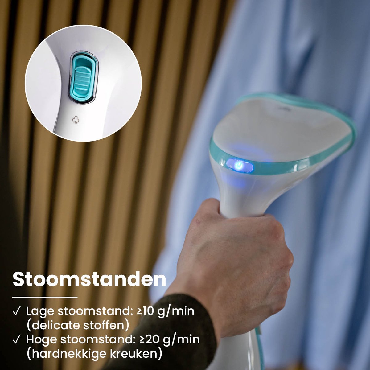 Shine Stoomreiniger Kleding Handstomer Wit