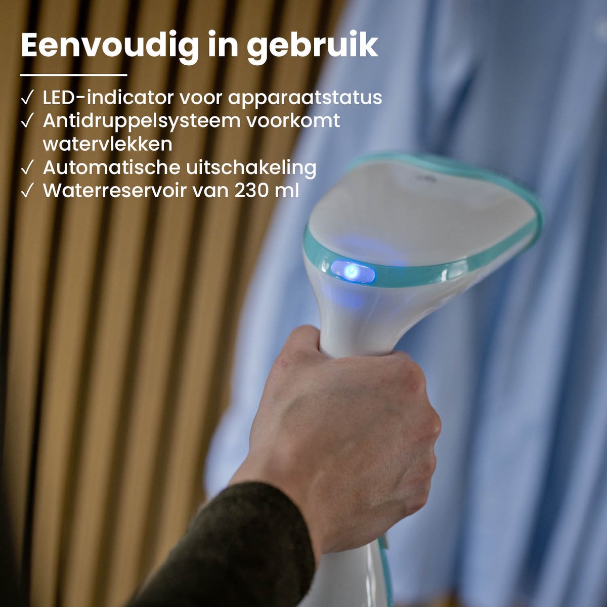 Shine Stoomreiniger Kleding Handstomer Wit