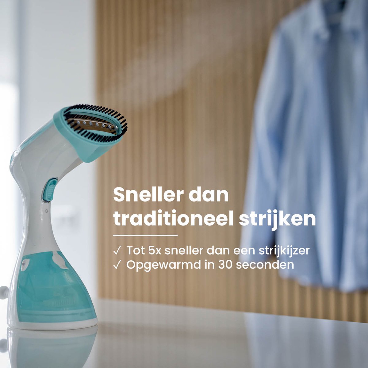 Shine Stoomreiniger Kleding Handstomer Wit