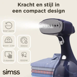 Simss® Kledingstomer 1500W 300ml Blauw