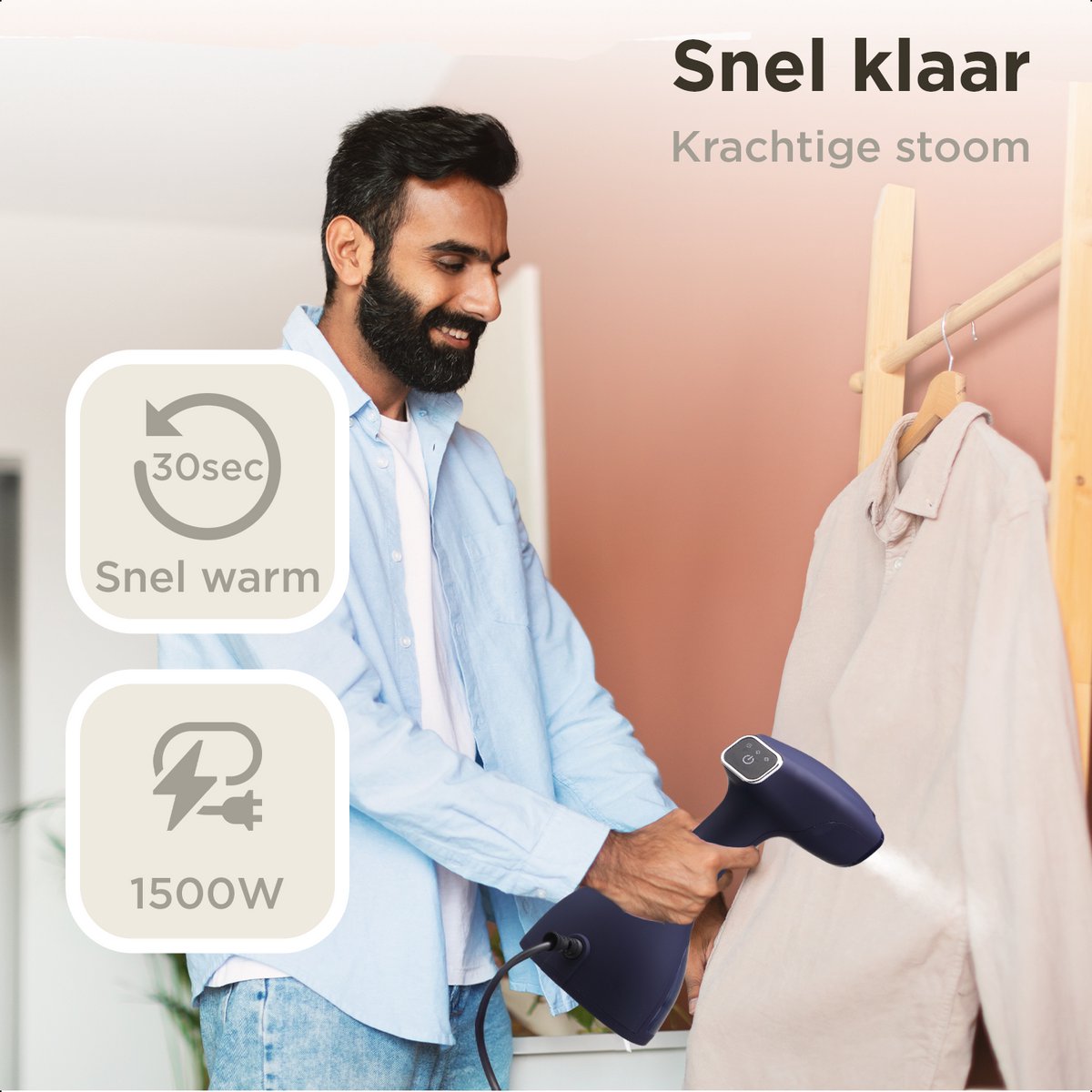 Simss® Kledingstomer 1500W 300ml Blauw