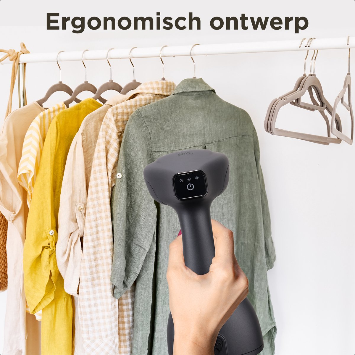 Simss® Kledingstomer 1500W 300ml Mat Grijs