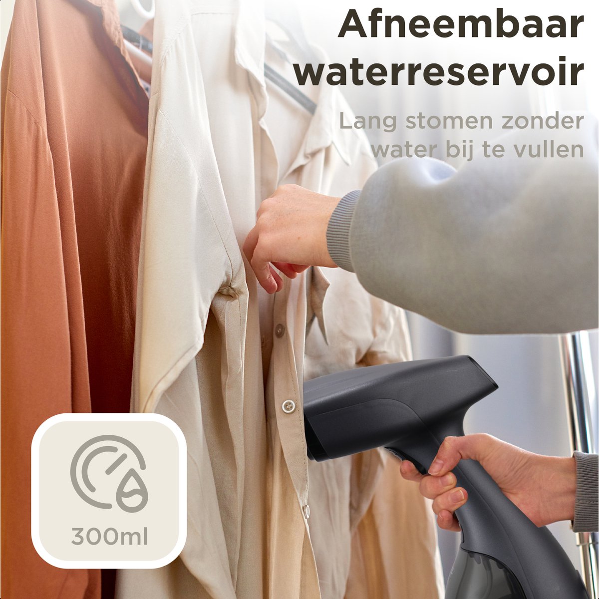 Simss® Kledingstomer 1500W 300ml Mat Grijs