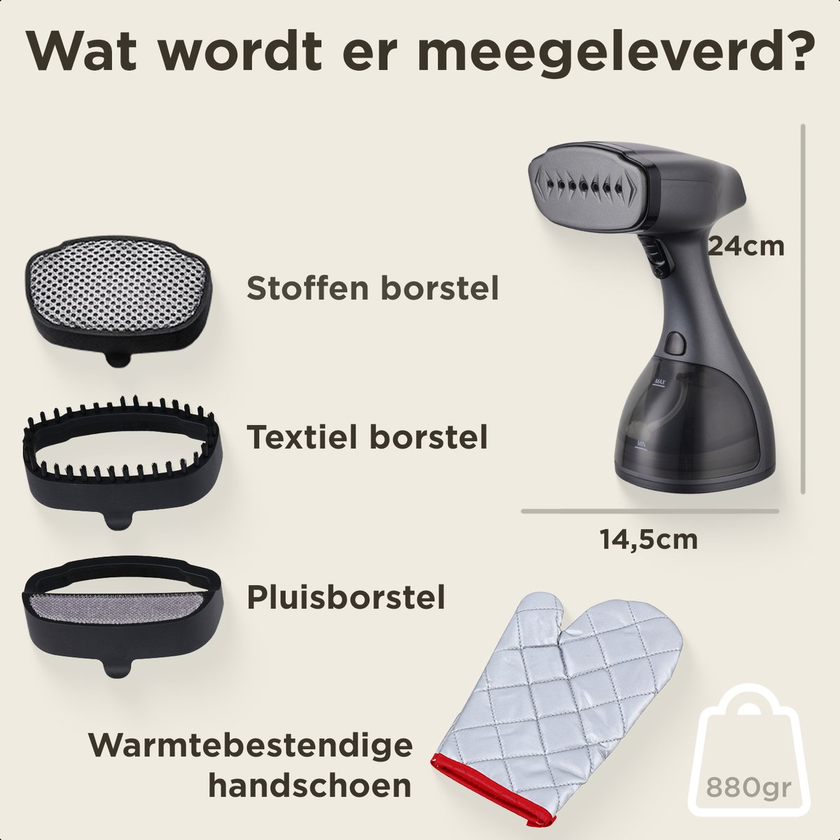 Simss® Kledingstomer 1500W 300ml Mat Grijs