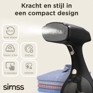 Simss® Kledingstomer 1500W 300ml Mat Zwart