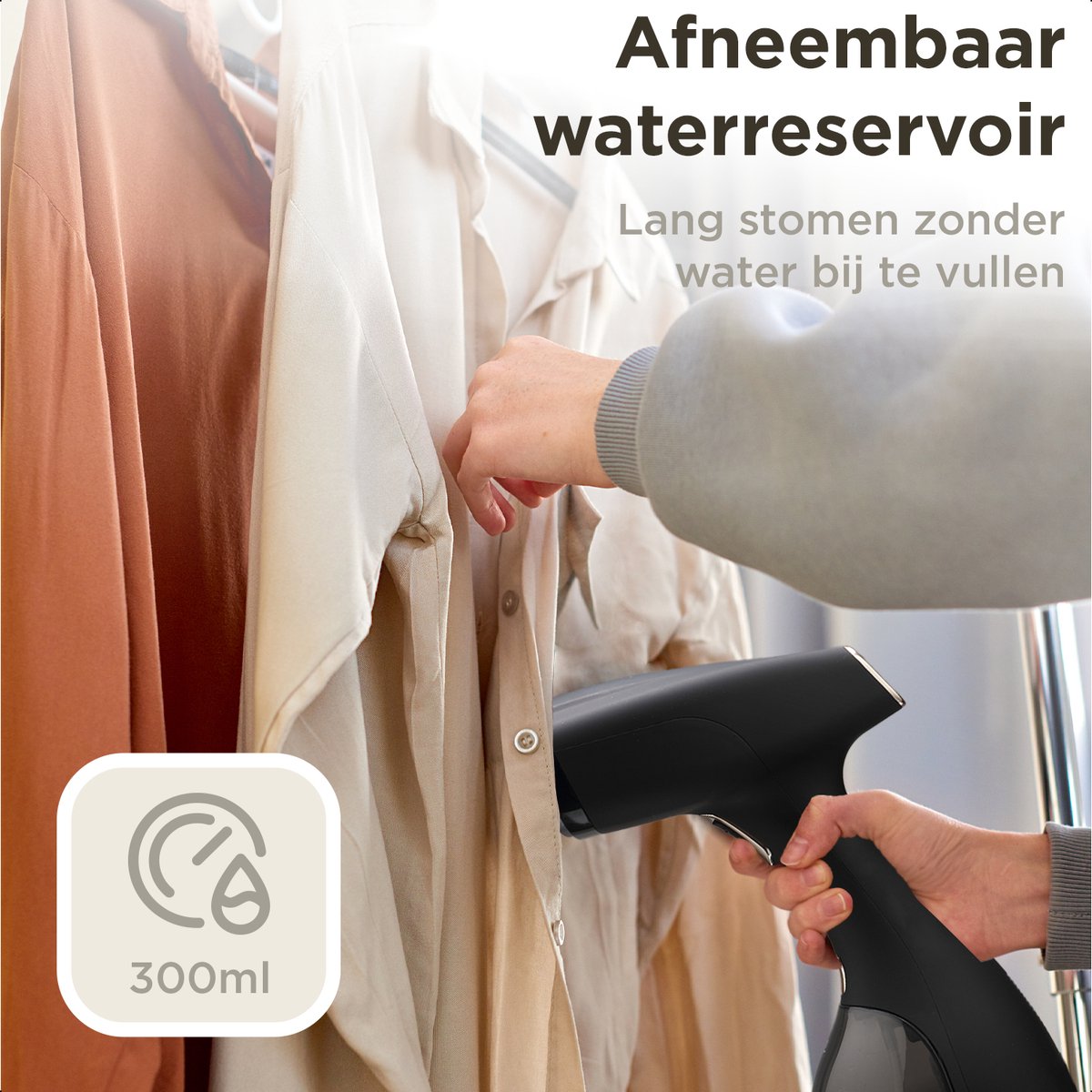 Simss® Kledingstomer 1500W 300ml Mat Zwart