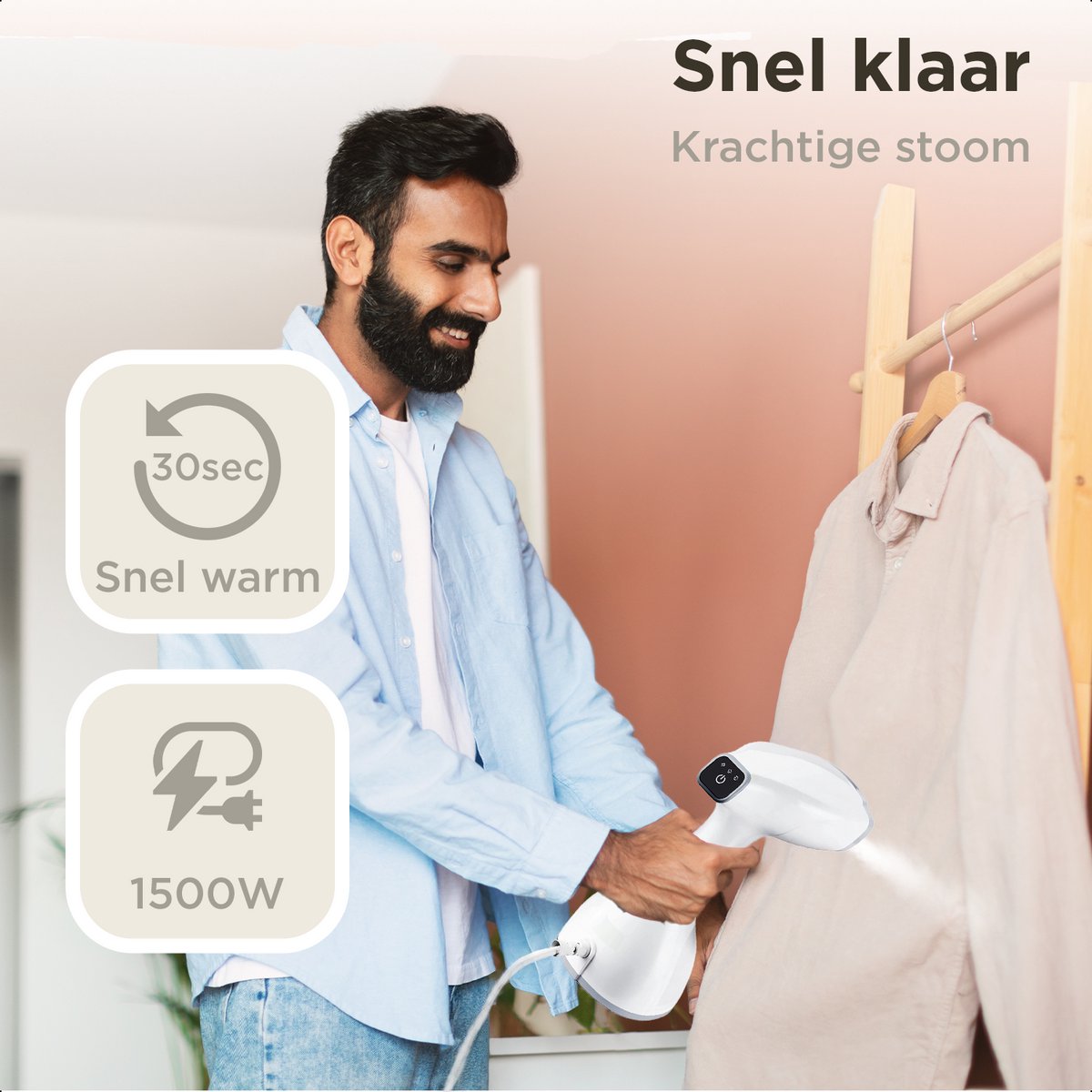 Simss® Kledingstomer 1500W 300ml wit