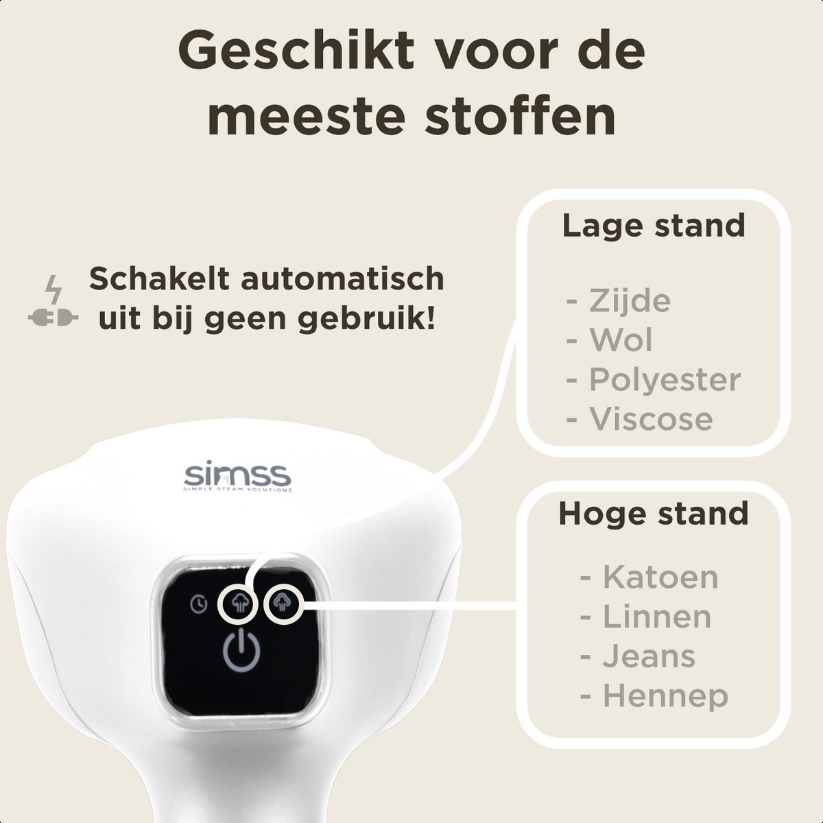 Simss® Kledingstomer 1500W 300ml wit