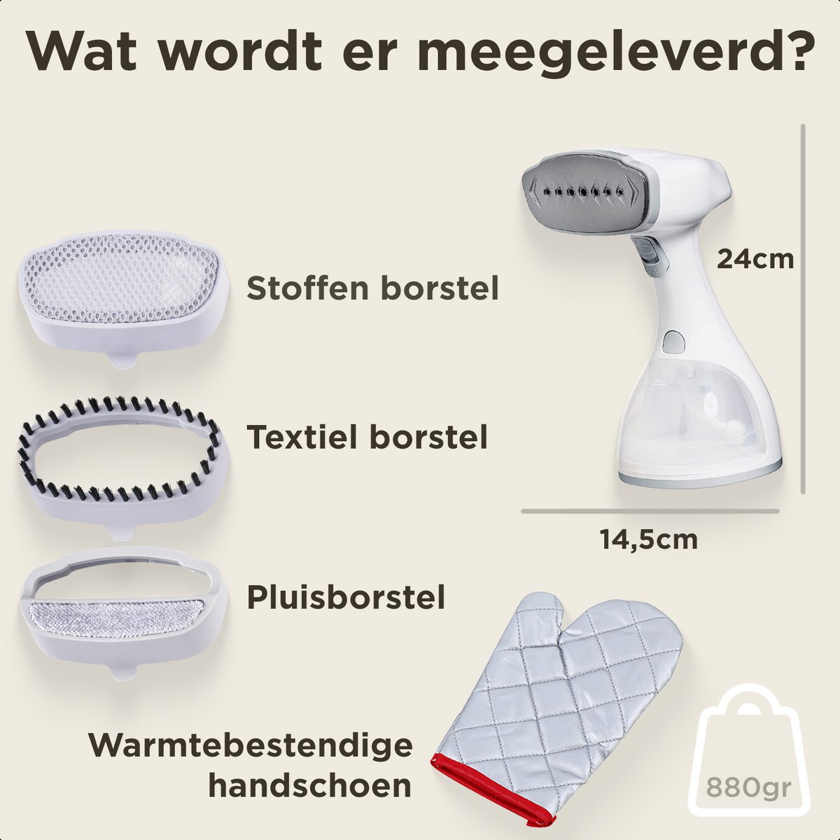 Simss® Kledingstomer 1500W 300ml wit