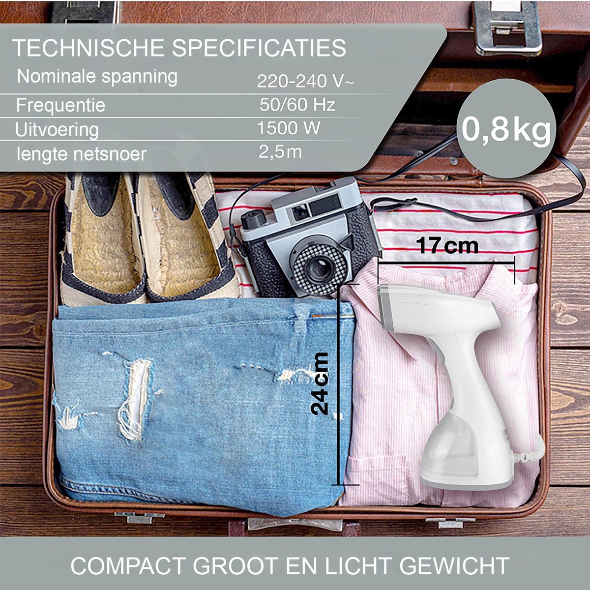 SmartImprove Steamer Stoomstrijkijzer 1500W 350ml