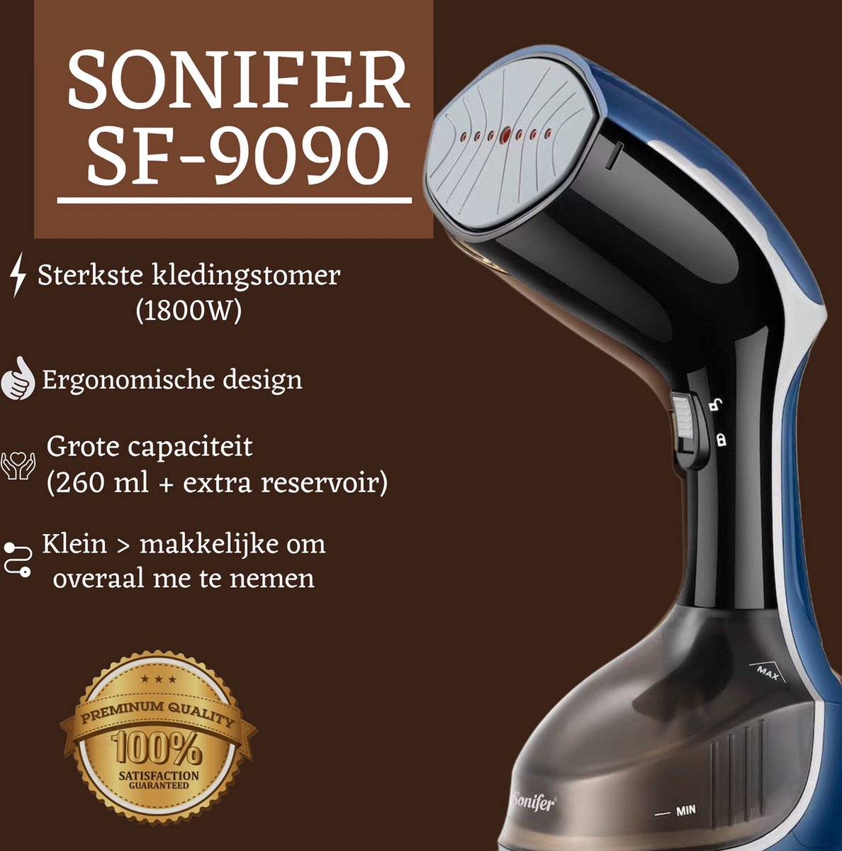 Sonifer SF9090 Kledingstomer Handstomer Zwart/Donkerblauw