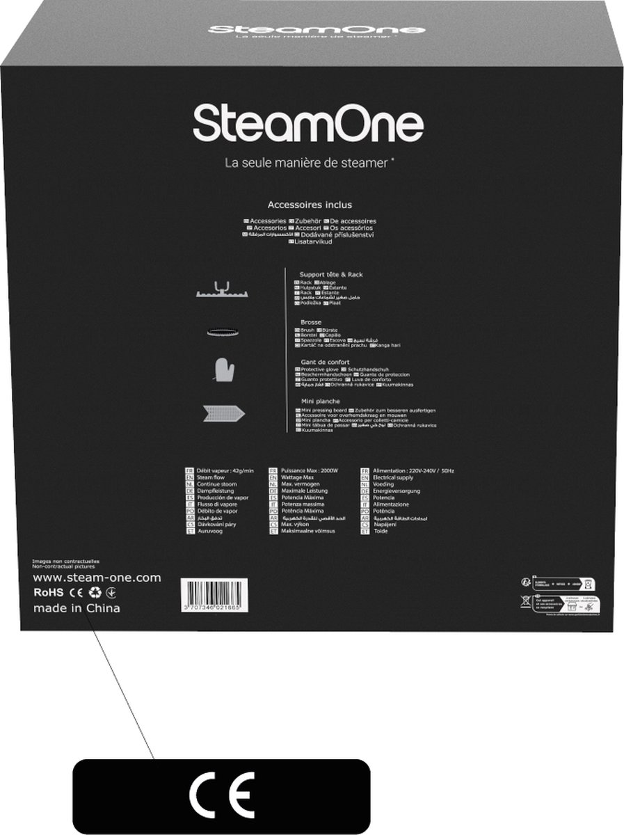 SteamOne 2200PRO Kledingstomer Zwart