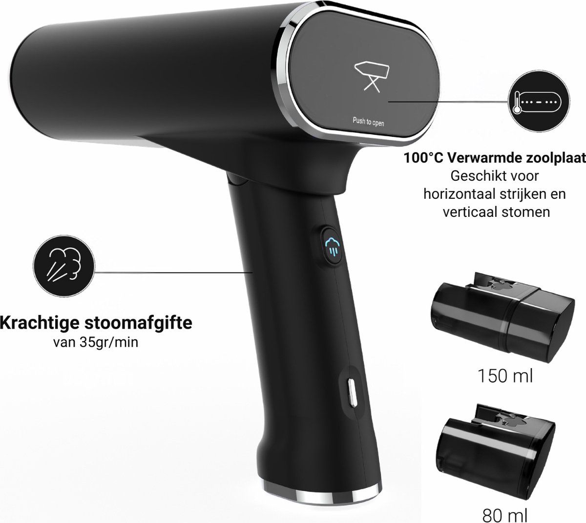 SteamOne James 2 Handstomer Zwart