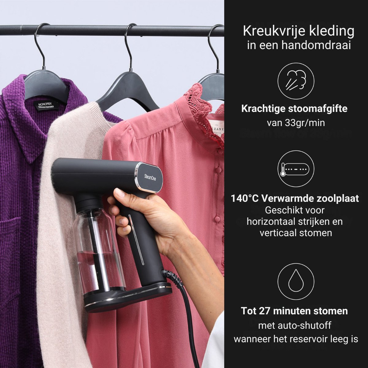 SteamOne KarlXL 2 Handstomer Zwart