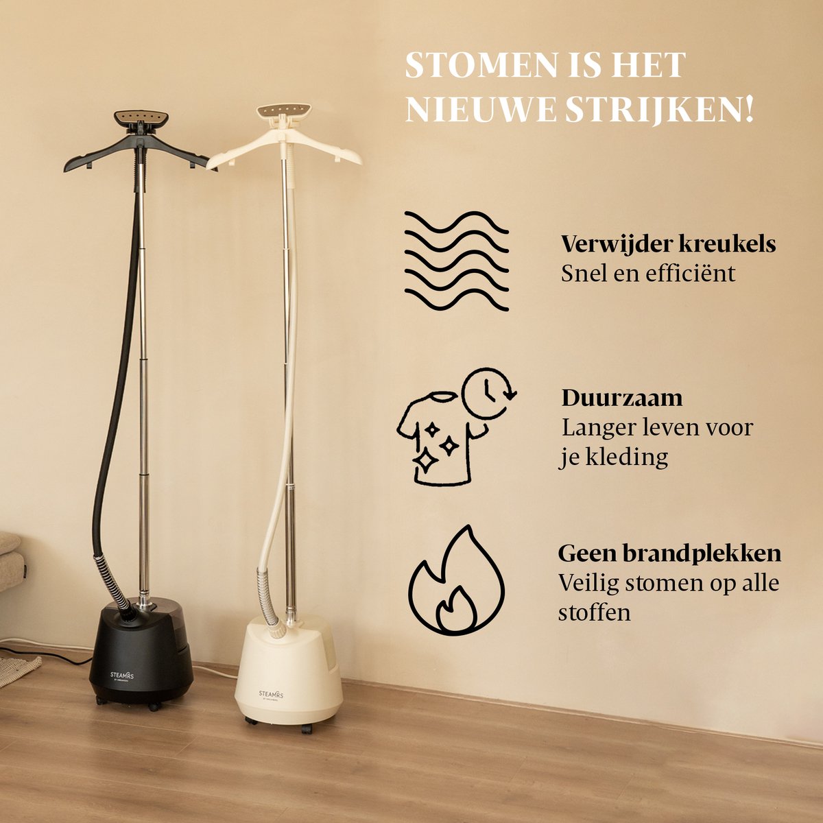 STEAMRS Professionele Luxe Kledingstomer 2200W 3L Zwart