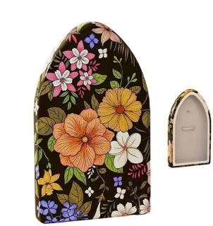 Stoomhandschoen 14x24x2 cm zwarte bloem