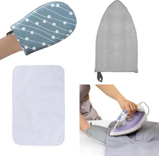 Stoomhandschoenen set grijs blauw