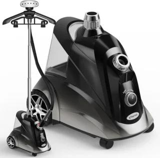 Stoompan Kleding - Kledingstomer - Kreukels Verwijderen - Snel Opwarmen - 28 Liter Tank - Zwart Zilver