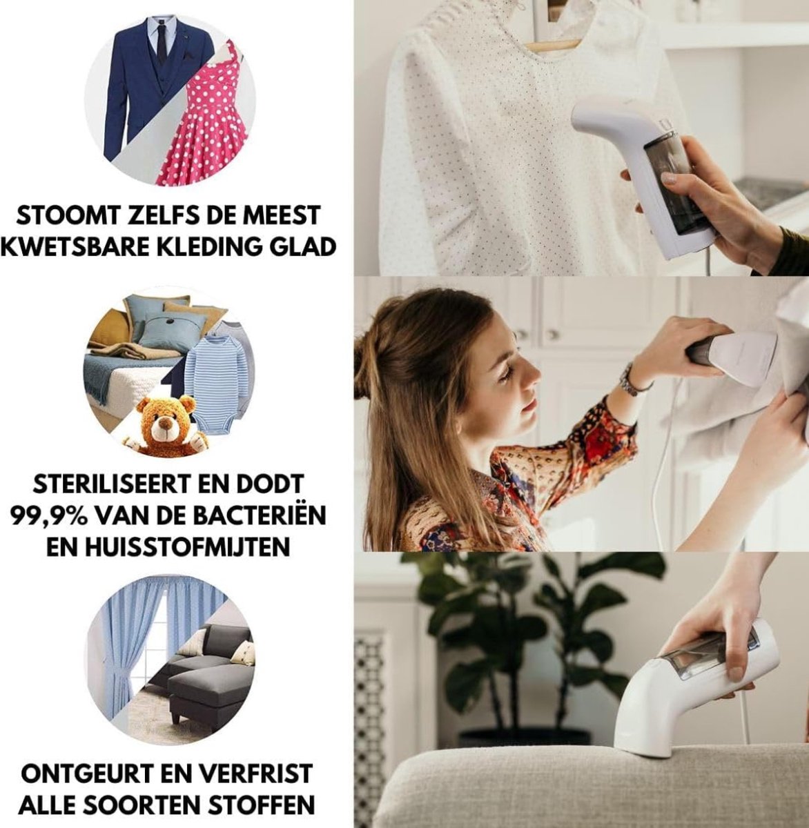 Stoomreiniger Kleding Wit