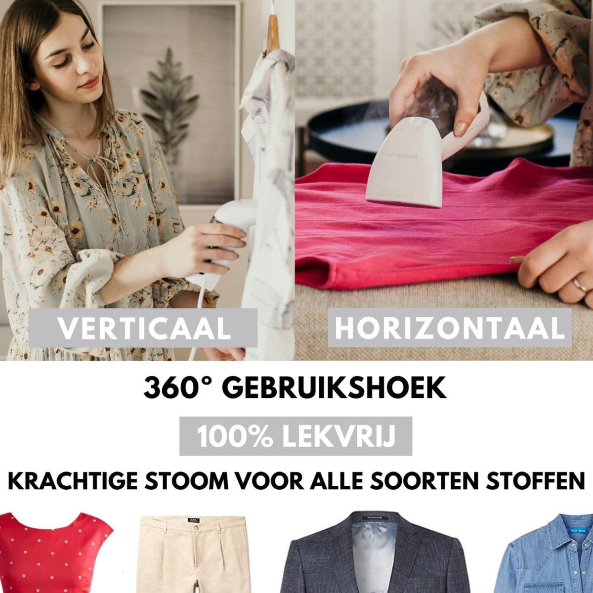 Stoomreiniger Kleding Wit