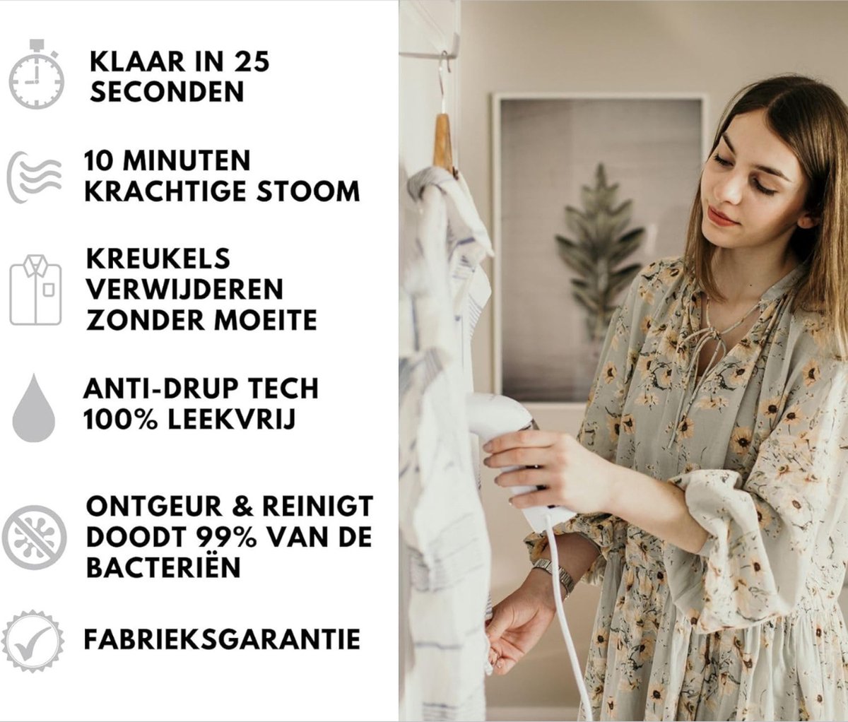 Stoomreiniger Kleding Wit