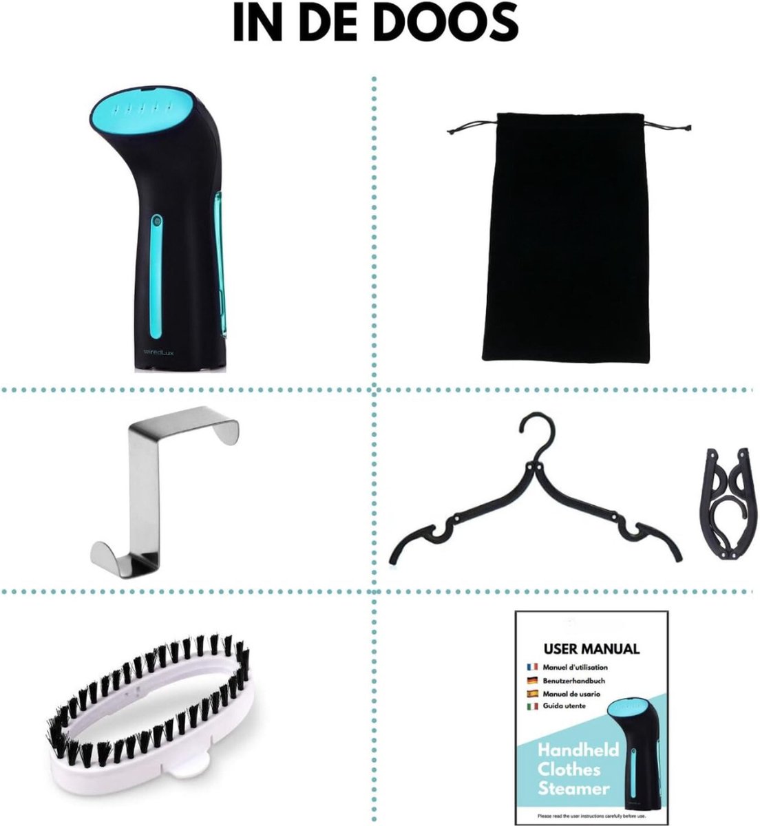 Stoomreiniger kleding zwart