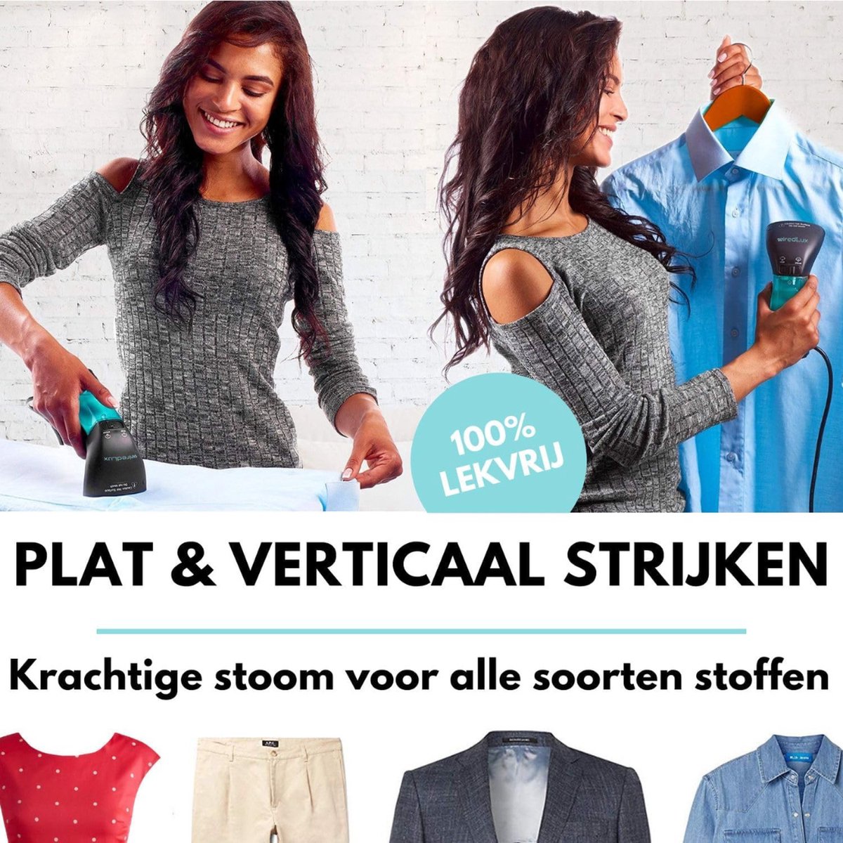 Stoomreiniger kleding zwart
