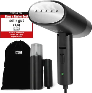 Stoomreiniger - Zwart - Mini Reisstrijkijzer - Handheld Kledingstomer voor Gladde Kleding Onderweg