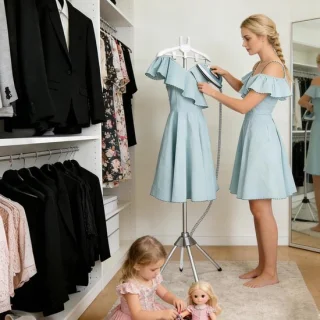 Stoomrek kleding stoomstok 160 cm grijs