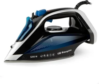 Stoomstrijkijzer en kledingstomer blauw