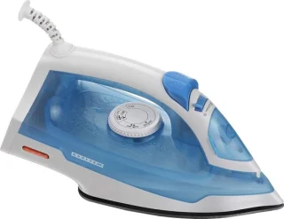Stoomstrijkijzer en kledingstomer wit-blauw