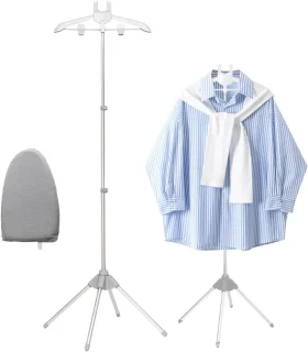 Stoomstrijkijzer Stand - Kledinghanger Stomer - Kleding Verzorgen - Opvouwbaar Ontwerp - 160 cm Hoog - Grijs