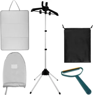 Stoomstrijkijzer standaard - Kledinghanger stomer - Kleding stomen - 360 graden draaibaar - Max 160 cm hoog - Zwart